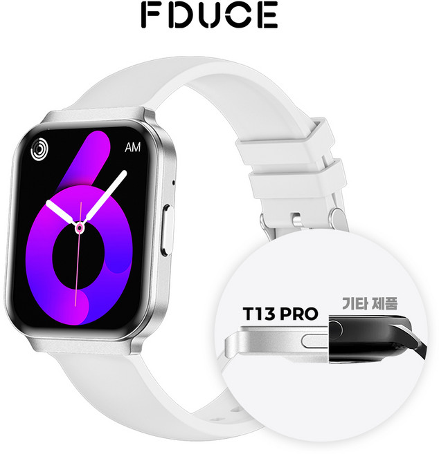 fduce T13프로 통화가능 스마트워치 알루미늄 합금 GPS 1.75인치 t13 pro, 블루투스, 4.445cm, T13PRO실버