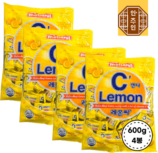 멜랜드 레몬씨 캔디, 600g, 4개