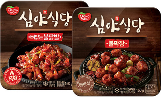 동원 심야식당 불막창 160g+뼈없는불닭발 160g, 1개