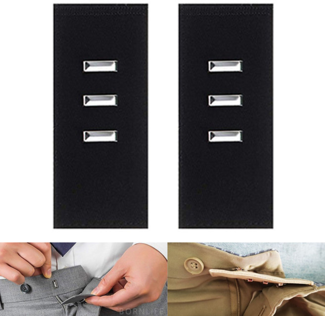 본라이프 허리늘리기 슬랙스 청바지 면바지 정장바지 밴딩 각종 바지수선 셀프수선 허리수선 마술단추 색상별 모음 단추, 슬랙스탭 (클립형)_블랙, 2개