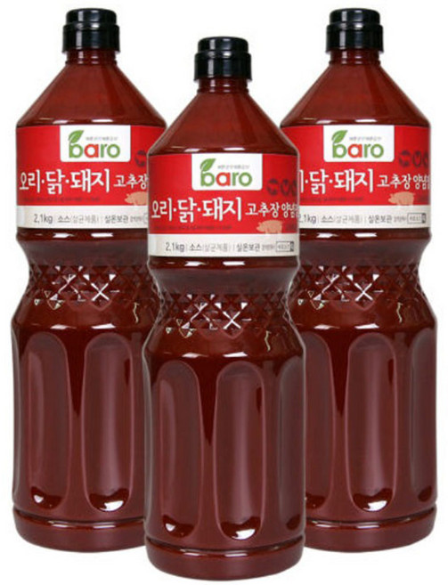 바로 오리 닭 돼지 고추장양념장 만능 양념장, 2.1kg, 3개