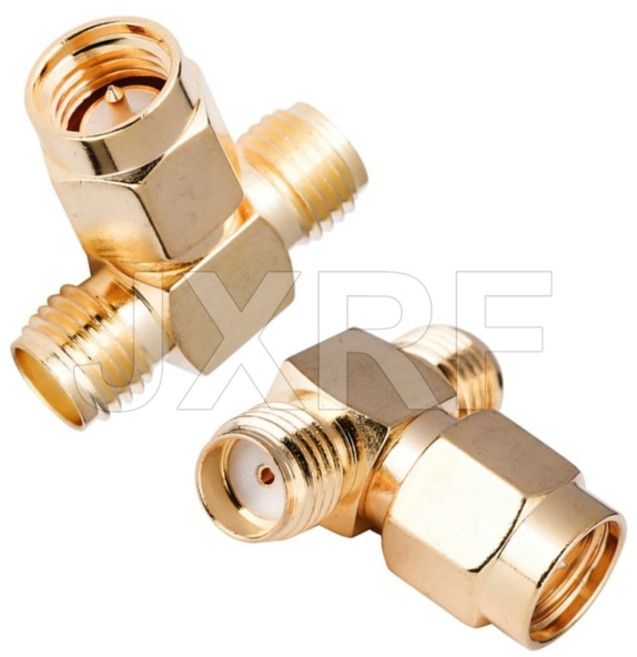 JXRF 커넥터 2PCS SMA 남성 여성-SMA SMB MCX MMCX CRC9 TS9 남성 여성 RF 어댑터, [12] SMA M to 2 SMA Fx2, 1개