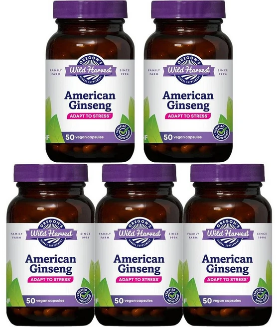 오레곤스 와일드 하베스트 아메리칸 인삼, 5개, 50정 - 쿠팡