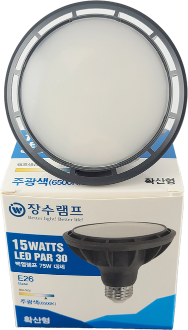 장수램프 PAR30 확산형 LED 15W, 1개, 주광색