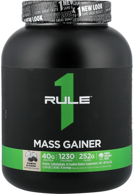 Rule One Proteins Mass Gainer 쿠키 & 크림 2.56kg(5.64lb) Proteins (룰 원 프로틴), 2.56kg, 1개 - 쿠팡