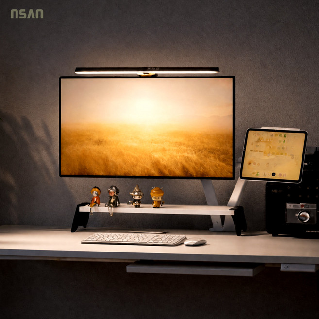 엔산 LED 모니터바 스크린바 백라이트 보조등 게이밍 인강 학생 야간작업 +LB-01, 화이트