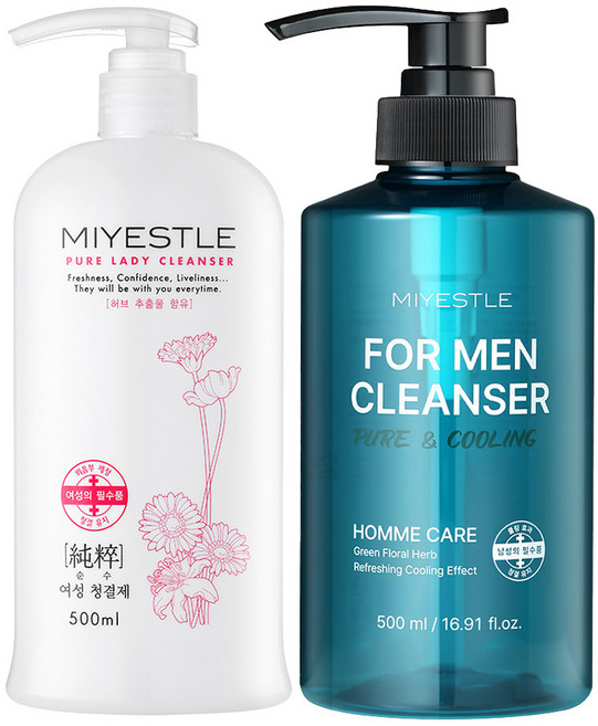 미에뜰 여성청결제 500ml+남성청결제 500ml, 1개, 500ml