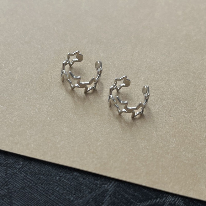 星星耳骨夾 耳夾 無耳洞 女 新款 ins潮 耳飾 氣質 簡約 創意 設計 小衆 鏤空 精美 飾品