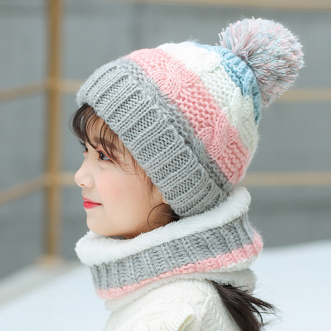 유아동 겨울 털모자 + 넥워머 세트