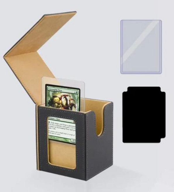 TCG 보드 게임 카드 데크 보관함 매직 커맨더 데크 박스 mtg 카드 운반 오거나이저 케이스 트레이딩 탑로더 1 개 제공, 1) Grey soil yellow, 1개