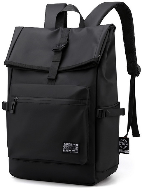 風潮 15.6吋筆電後背包 防潑水, 1個, A119-黑色, 黑色