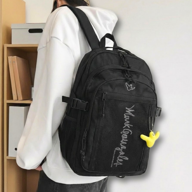 마크곤잘레스 신학기 책가방 엔젤 키링 메쉬 어센틱 백팩 블랙 중 고등 학생