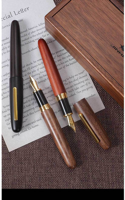 야자컴퍼니 진하오 Jinhao 9056 우드 만년필 나무 만년필 대형기, 장미나무