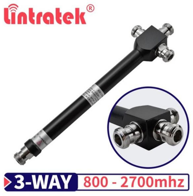 Lintratek 700/800-2700/2500mhz Power Divrider 신호 부스터 리피터 안테나 N-Female 용 2/3/4 Way 2G 전, 3-way 800-2700mhz, 02 3-way 800-2700mhz, 1개