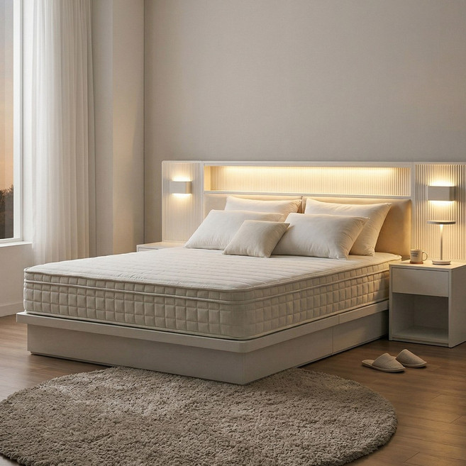 [쿠팡방문설치] (황실침대) 허리통증에 좋은 탄탄한 숙면 유로탑 매트리스 화이트 방문설치배송, 중간 단단함, 28cm