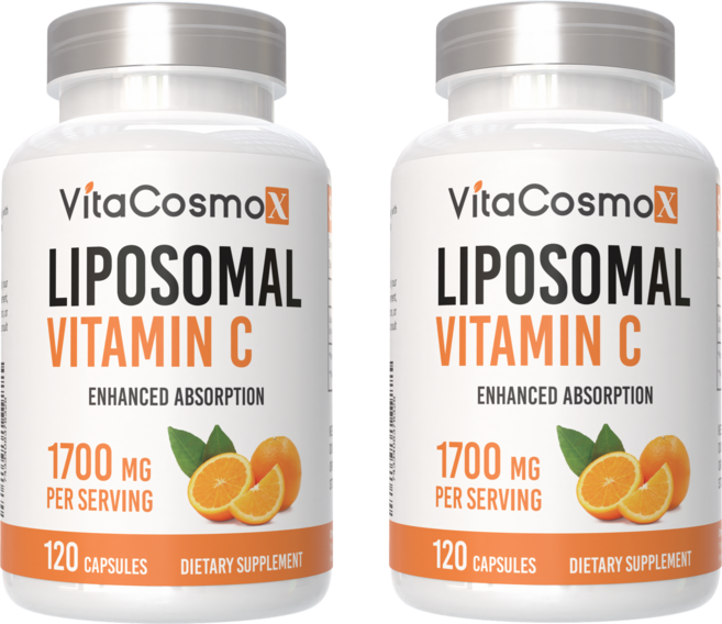 VitaCosmoX 비타코스모엑스 리포조말 비타민C 1700mg 120캡슐 리포솜비타민C 120 야채캡슐, 2개, 120정