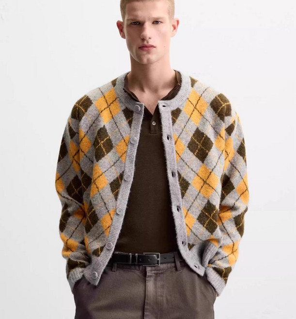 10H1105 자라남자니트가디건 아가일가디건 봄신상 5755420