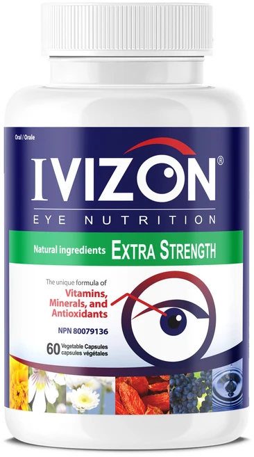 캐나다 아이비전 엑스트라 스트렝스 60베지캡슐 - 루테인 지아잔틴 빌베리 포도씨 추출물 비타민 미네랄, 1개, 60정 - 쿠팡