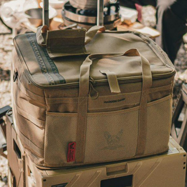 캠핑 쿨러백 보냉백 휴대용 차량용 보온 가방 대용량 아이스박스 35L, 밀리터리 카키