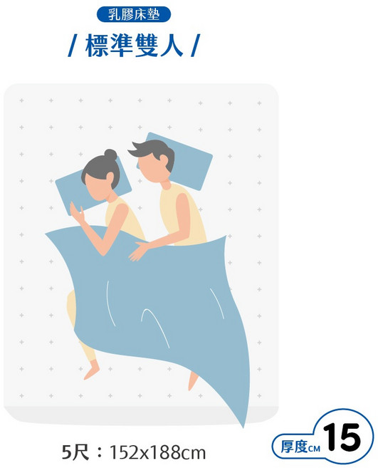 Lullaby 安眠曲 乳膠床墊 斯里蘭卡進口 15公分厚 標準雙人 152x188公分, 標準雙人 5尺“152x188 cm