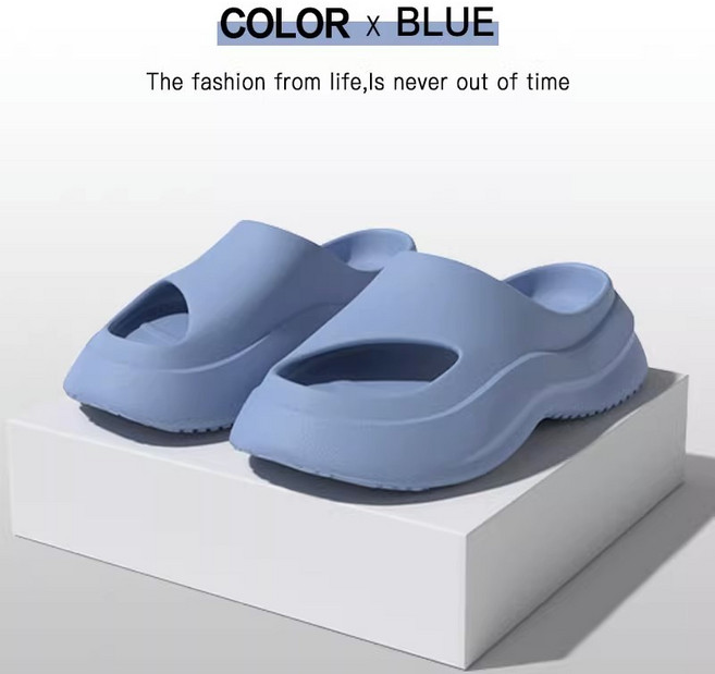 TANGMIKONG 足弓拖鞋 減震透氣 EVA一體成型, 霧霾藍【足弓支撐 增高顯瘦】,36-37【尺碼偏小 建議拍大一碼】