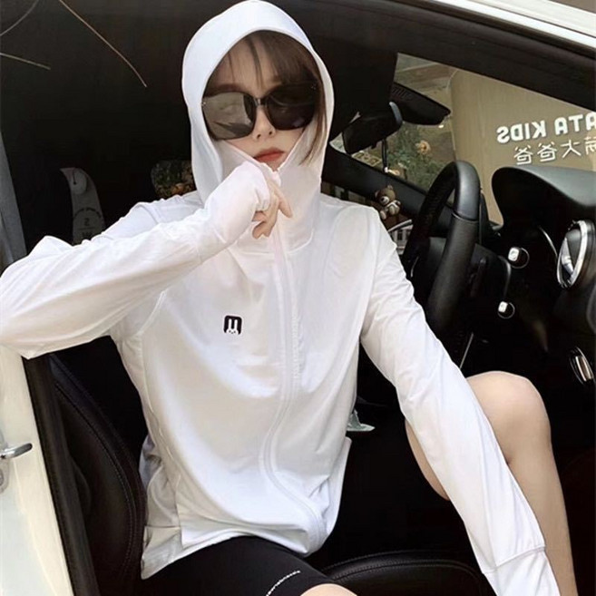 冰絲防曬衣女夏季薄款透氣長袖防曬衫 戶外遮陽防紫外線外套