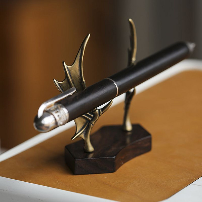 천사날개 받침대 만년필 거치대 볼펜 홀더 펜홀더 연필꽂이, 2. 황동 천사날개