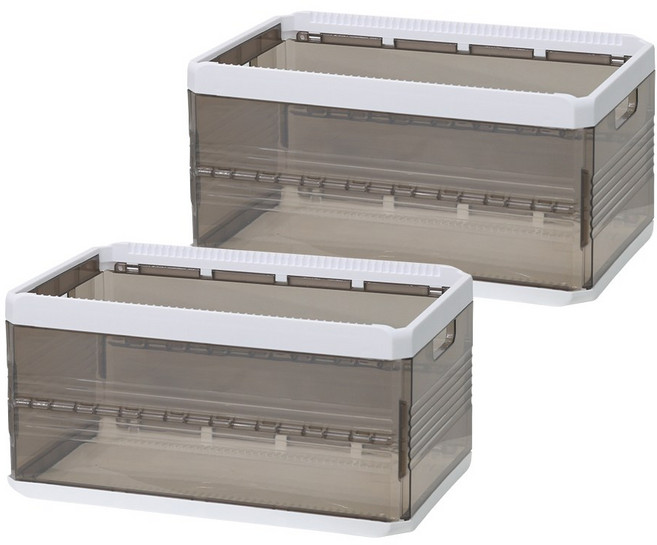 HK.sell 다용도 접이식 슬라이딩 리빙박스 2p, 무칸박스형 반투명 2p 뚜껑 무, 1세트