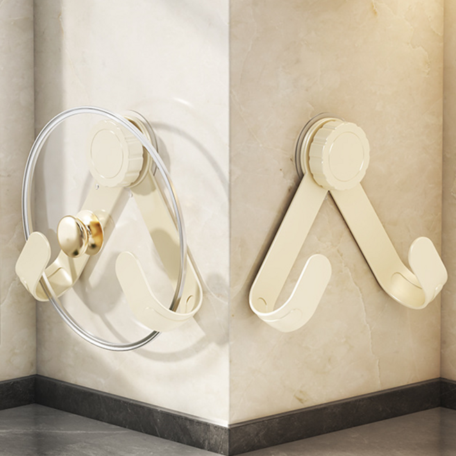 Jeernare 1+1 냄비뚜껑거치대 벽부착 도마 냄비뚜껑걸이 주방다기능수납 하중 좋은+너비조절+접착식, 2개, 화이트