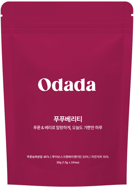 [공식몰] 오다다 푸푸베리티 / 푸룬 차전자피 식이섬유 티백, 1개, 24개입, 1.5g