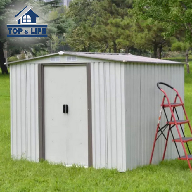 (탑앤라이프 GRAND - M 화이트) 조립식창고/야외창고/농막/이동식창고/전원주택창고/정원창고/조립창고/창고, 고급방부목데크제외, LED동작감지센서등추가