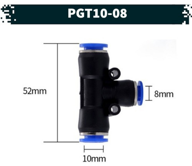 원터치 공압 공기 피팅 09.PGT10-08, 1개