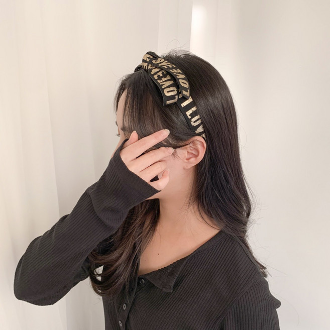 할로윈 간지 러브 리본 블랙 동안 왕리본 머리띠