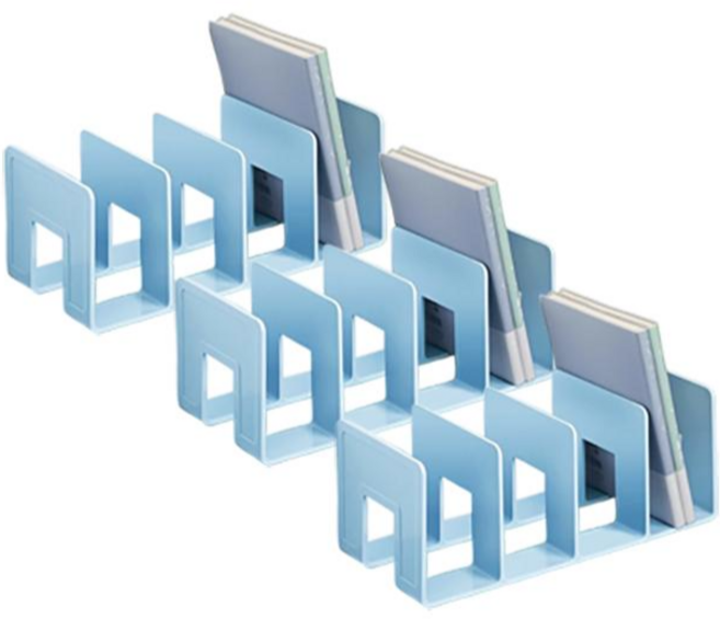 가려거든 4단 대용량 북앤드 책꽂이 3개입, 라이트블루