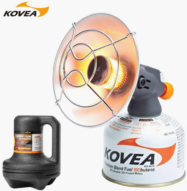 LF 캠핑 이소가스히터 난로 캠핑 차박난로 [스토브로 사용 가능 케이스 포함] 경량 휴대용 핸디썬 부탄가스히터 심지난로 낚시용 난로, 1개