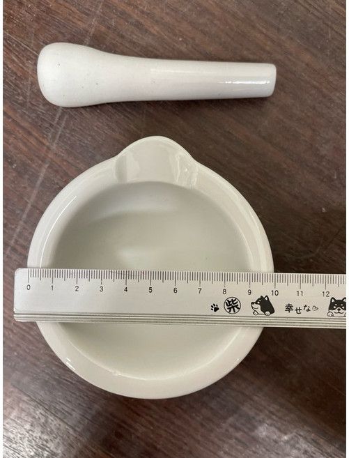 實驗室器材 磨藥磨粉乳缽搗藥棒, 1個, 3吋(約9CM) 乳缽+搗藥棒