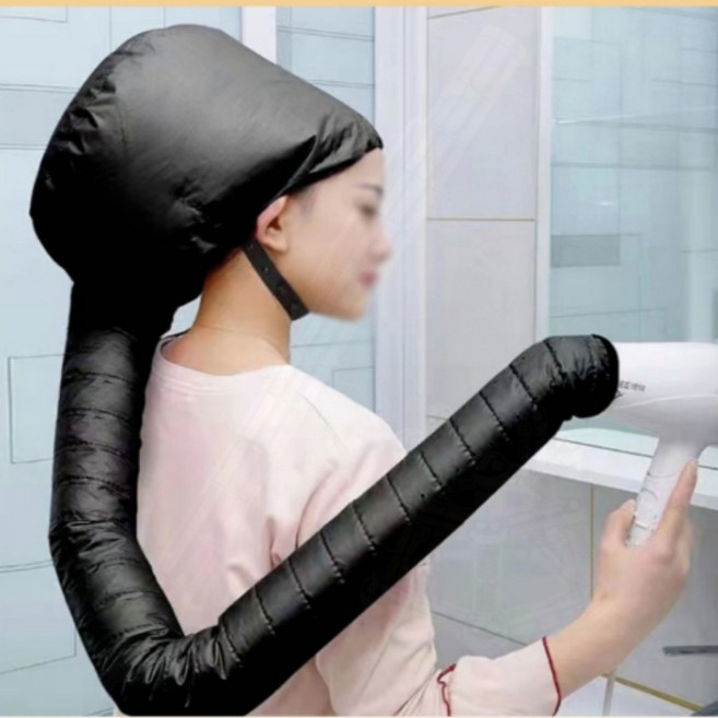 헤어 드라이 모자 건조 머리 캡 온도조절 가정용 탈부착 원터치 호스, 1개, 실버