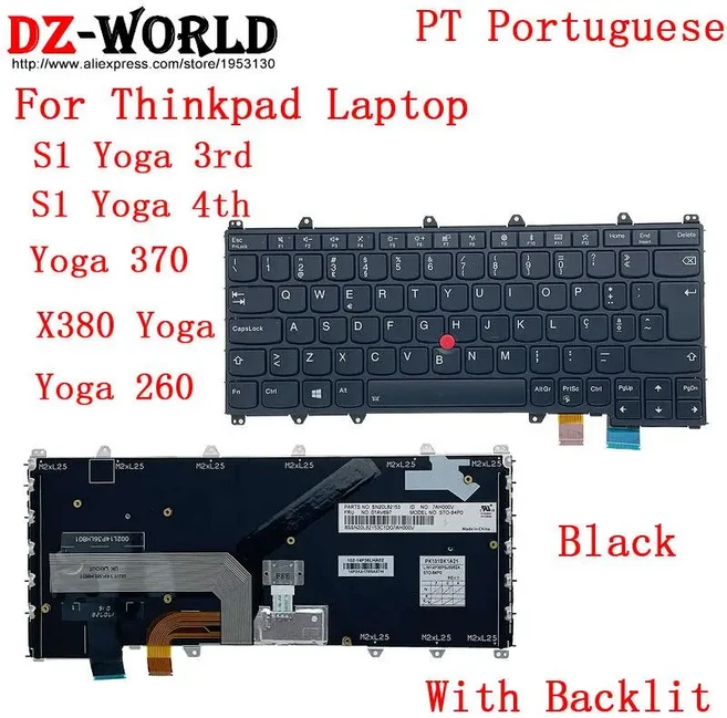 PT IT BR FR CFA BE CFB Lenovo Thinkpad X380 Yoga 370 S1 4th AZERTY 용 포르투갈어 캐나다어 프랑스어