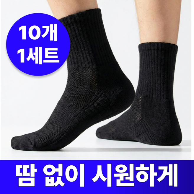어텀트로브 쿨 메쉬 스포츠 중목 여름 양말 10켤레