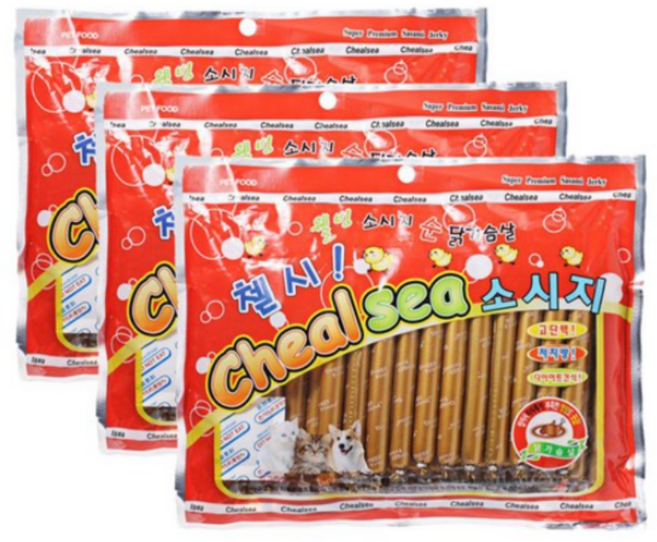 도기프렌드 첼시 애견 소시지 28개입, 닭가슴살, 3개, 420g
