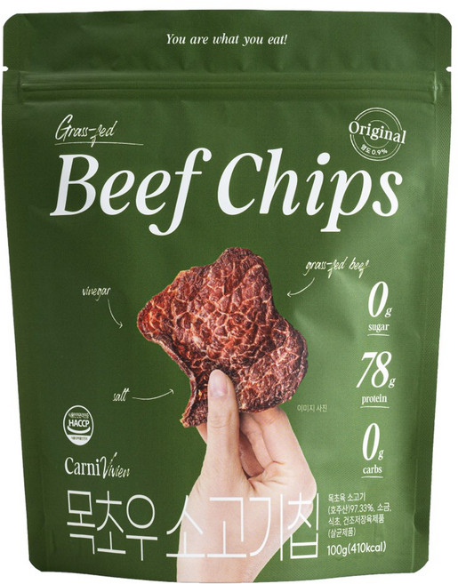카니비비안 목초우 소고기칩 오리지널, 100g, 1개