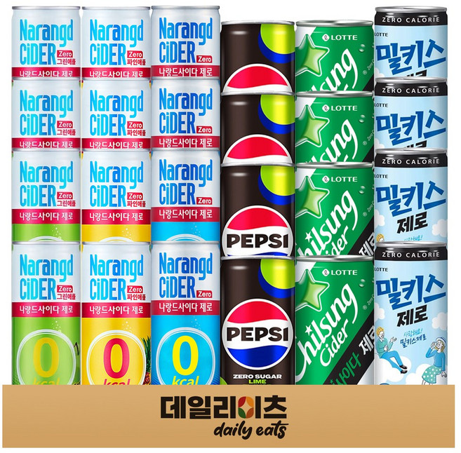 제로칼로리 6종 4개씩 24캔 믹스세트, 1세트, 245ml