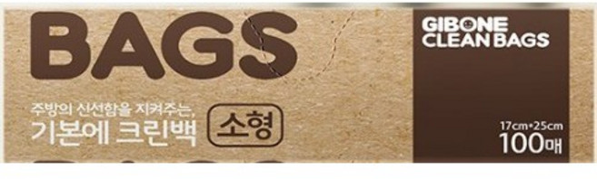 기본에 크린위생백 소형 17cm x 25cm, 소(S), 100개입, 6세트