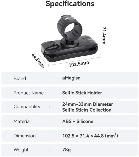 aMagisn 셀카봉 홀스터 백팩 퀵 릴리즈 홀더 핸즈프리 마운트 DJI 6 5 4 GoPro 13 10 360 호환, 01 Selfie Stick Holster