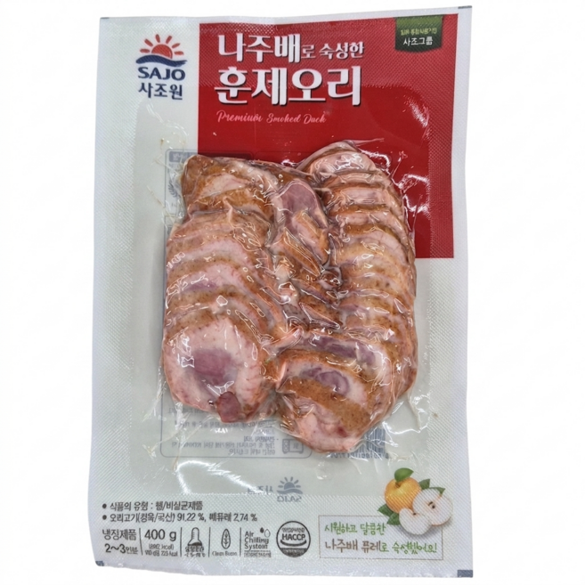 사조원 나주배로 숙성한 훈제오리, 10개, 400g