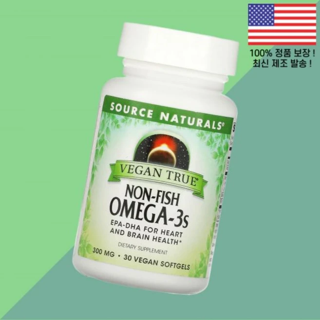 소스 내추럴스 베지테리안 트루 비피쉬 오메가3 DHA EPA 피쉬오일 오메가쓰리 300mg 소프트젤 캡슐 30정 Source Naturals Vegan True Non Fish, 1개 - 쿠팡