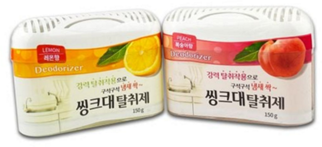 씽크대 탈취제 싱크대 악취제거제 음식물 주방용 탈취제 냄새제거 방향제 신발장 냉장고, 01-레몬향