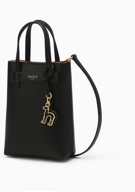 [AK분당점][헤지스ACC]블랙 단색 소가죽 미니토트겸 크로스백 HIWA6E410BK