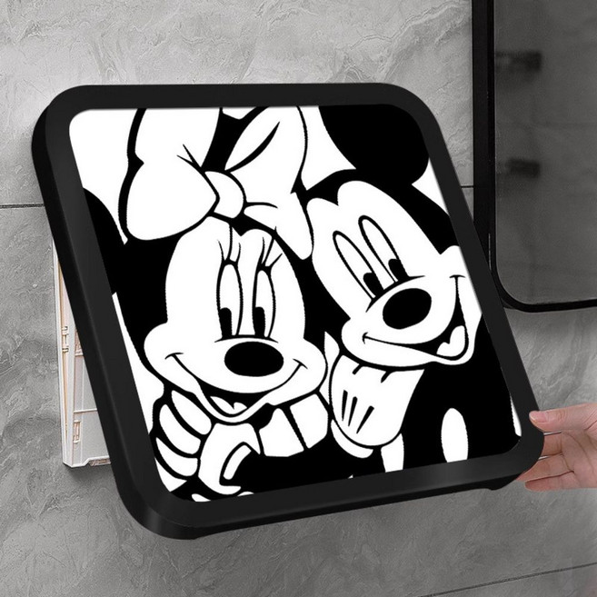 나나봉봉 더슬림 공간절약 접이식 무타공 수납장 화장실 옷 보관함, 까망미키&미니, 1개