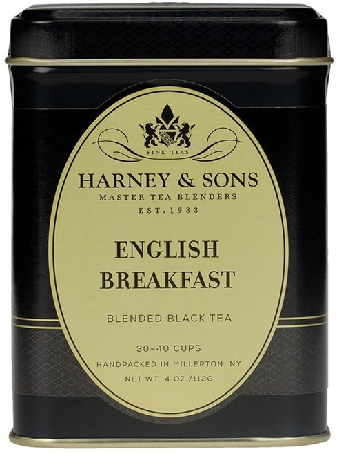 Harney & SON 온s 블랙 캐스크 버번 블랙 티 4온스 루즈 티560653, 잉글리시 아침 식사, 112g